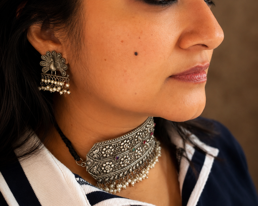 Morvina Peacock Choker Set