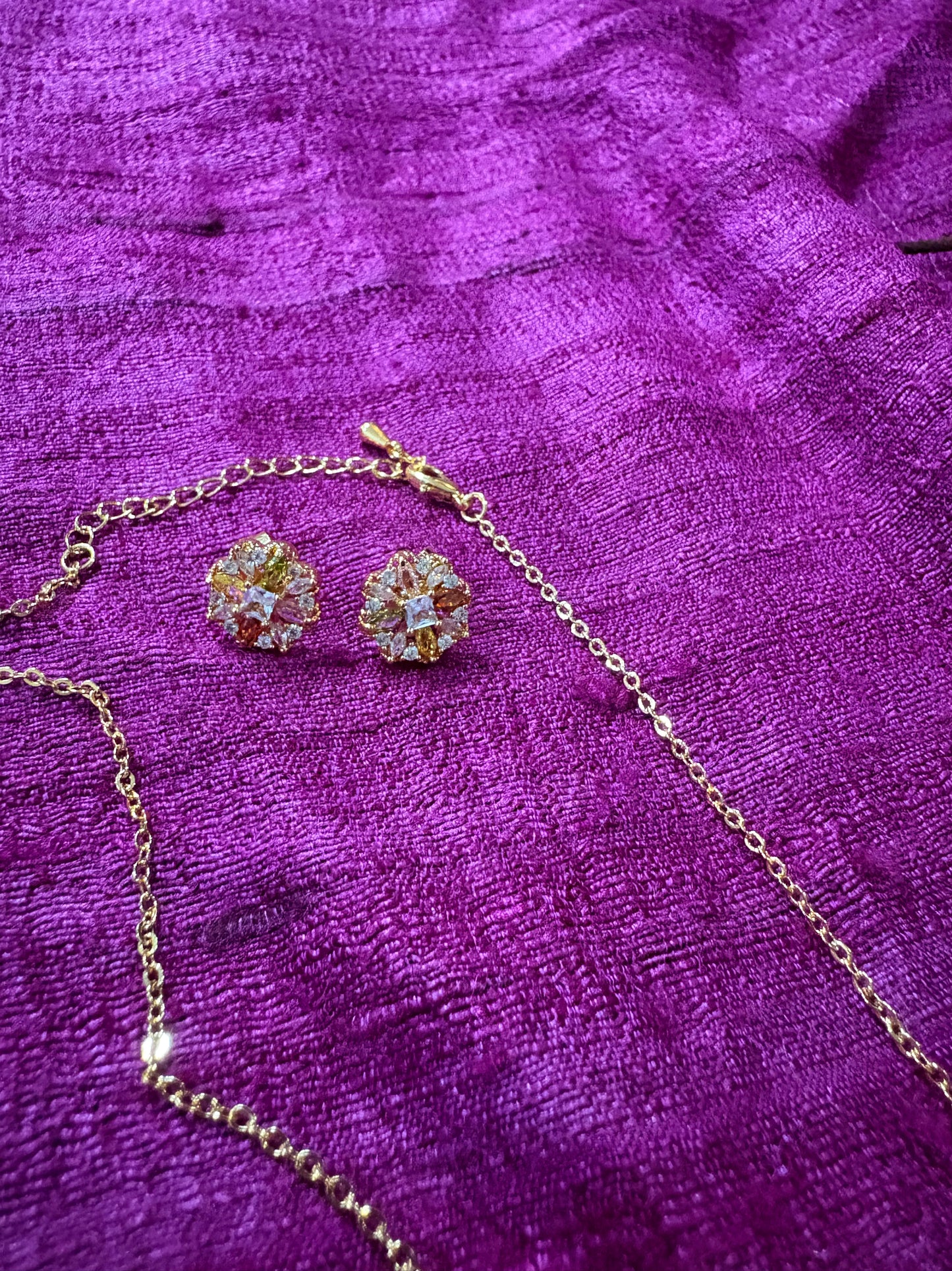 Rangoli Blossom Pendant Set