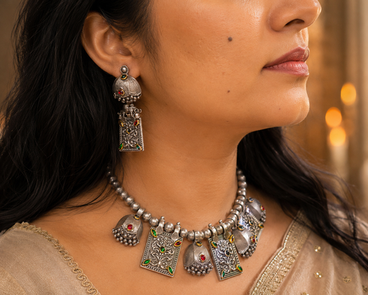 Rangrez Oxidized Heritage Choker Set