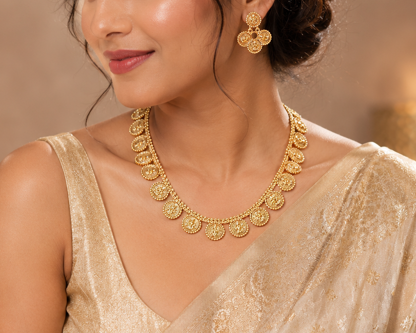 Rajmudra Coin Necklace