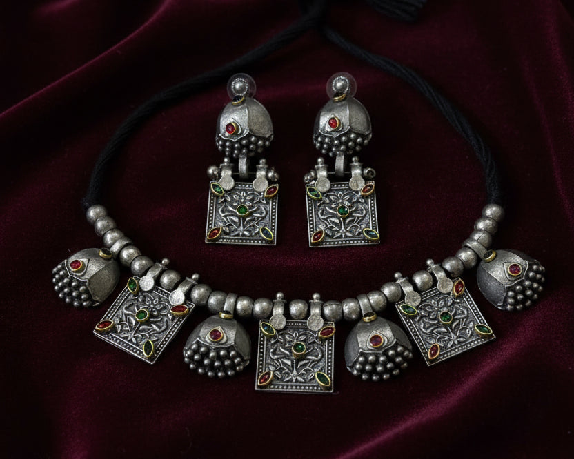 Rangrez Oxidized Heritage Choker Set