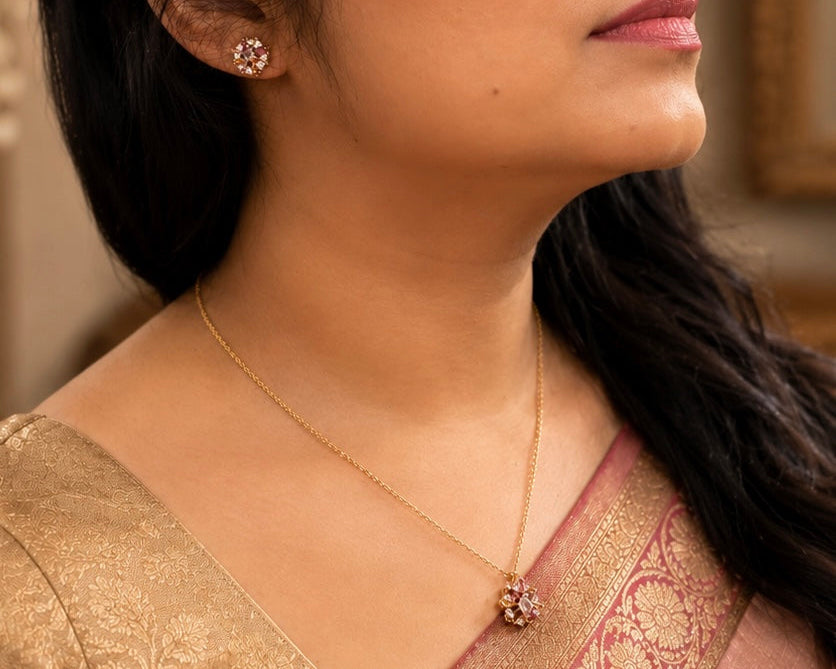 Rangoli Blossom Pendant Set